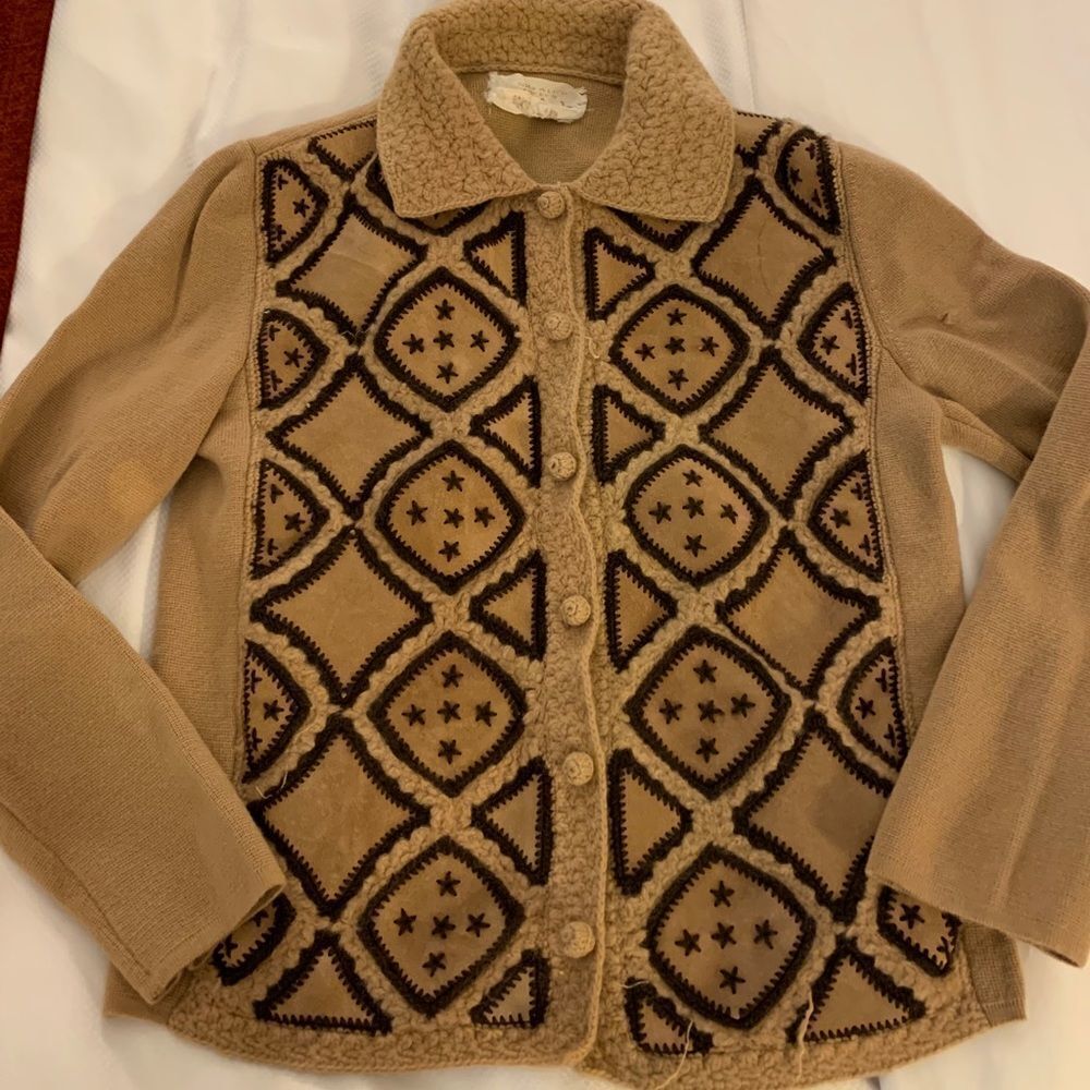 Vintage Gimbels Wool Cardigan sz S (flaws)